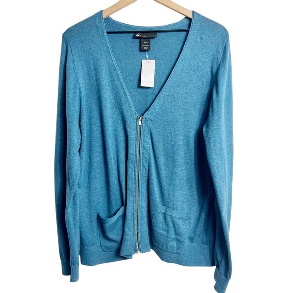 Lane Bryant Plus Size V-neck Blue Sweater Top Size 18/20 Brand New - Picture 1 of 7